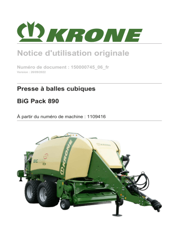 Krone BA BiG Pack 890 Mode d'emploi | Fixfr