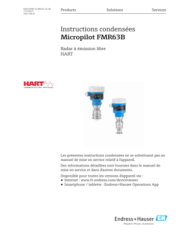 Endres+Hauser Micropilot FMR63B Manuel utilisateur | Fixfr