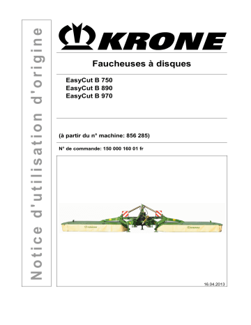 Krone BA EasyCut B 750/890/970 Mode d'emploi | Fixfr