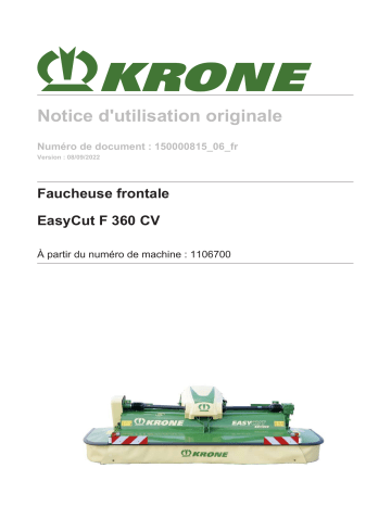 Krone BA EasyCut F 360 CV gez./ges. Mode d'emploi | Fixfr