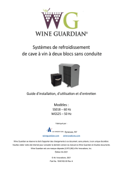 Wine Guardian Ductless Split Manuel utilisateur
