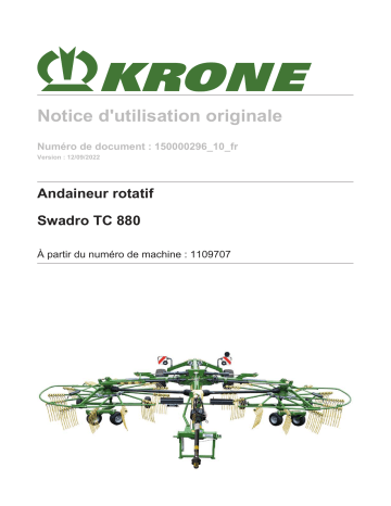 Krone BA Swadro TC 880 Mode d'emploi | Fixfr