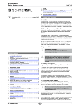 schmersal BDF200-NH-11-SWS20-LT-LT-2875 Control panels Mode d'emploi