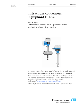 Endres+Hauser Liquiphant FTL64 Manuel utilisateur | Fixfr