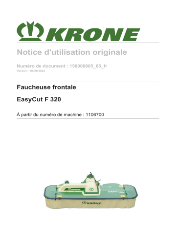 Krone BA EasyCut F 320 Mode d'emploi | Fixfr