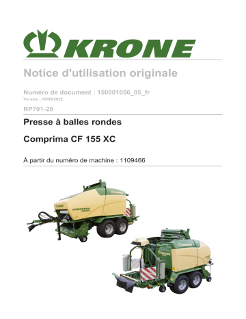 Krone BA Comprima CF 155 XC (RP701-25) Mode d'emploi | Fixfr