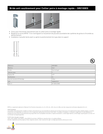 nVent CADDY SR0125EG 1-1/4 in. Drop-In Surge Restraint Loop Hanger spécification | Fixfr