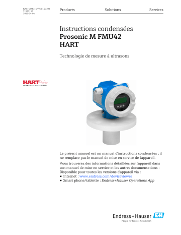 Endres+Hauser Prosonic M FMU42 HART Manuel utilisateur | Fixfr