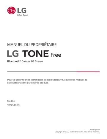 LG TONE-T60Q Manuel du propriétaire | Fixfr