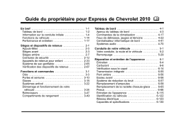 Chevrolet Express 2010 Mode d'emploi
