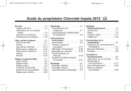 Chevrolet Impala 2012 Mode d'emploi