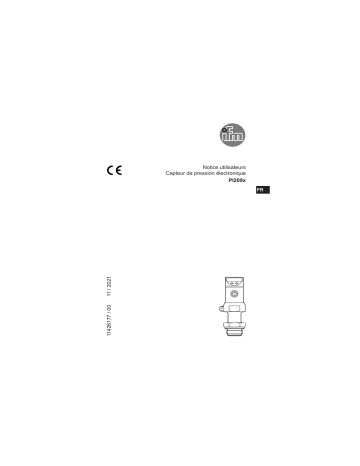 IFM PI2099 Flush pressure sensor Mode d'emploi | Fixfr