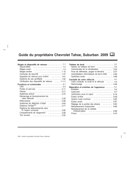 Chevrolet Suburban 2009 Mode d'emploi
