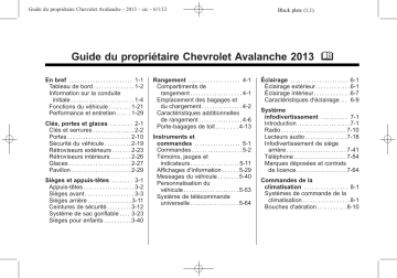 Chevrolet Avalanche 2013 Mode d'emploi | Fixfr