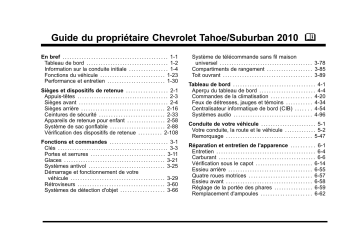 Suburban 2010 | Chevrolet Tahoe 2010 Mode d'emploi | Fixfr