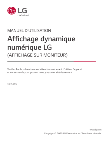 LG 55TC3CG-H Manuel du propriétaire | Fixfr