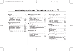 Chevrolet Cruze 2012 Mode d'emploi