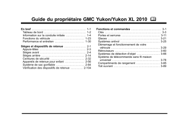 Yukon XL 2010 | GMC Yukon 2010 Mode d'emploi | Fixfr