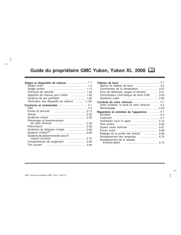 Yukon 2008 | GMC Yukon XL 2008 Mode d'emploi | Fixfr