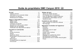 GMC Canyon 2010 Mode d'emploi