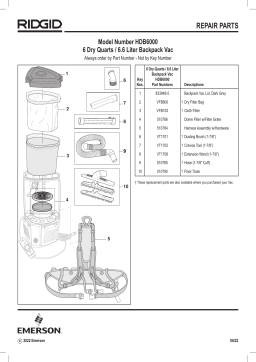 RIDGID 6 Qt. NXT Backpack Vacuum Cleaner Manuel utilisateur