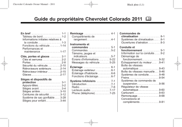 Chevrolet COLORADO 2011 Mode d'emploi | Fixfr