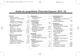 Chevrolet Express 2015 Mode d'emploi