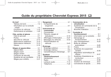 Chevrolet Express 2015 Mode d'emploi | Fixfr