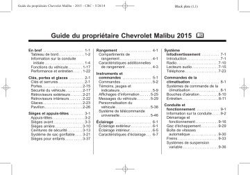 Chevrolet Malibu 2015 Mode d'emploi | Fixfr