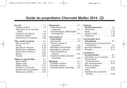 Chevrolet Malibu 2014 Mode d'emploi