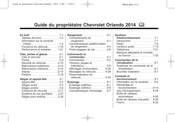 Chevrolet Orlando 2014 Mode d'emploi | Fixfr