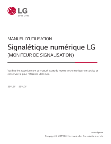 LG 55VL7F-A Manuel utilisateur | Fixfr