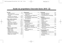 Chevrolet Sonic 2015 Mode d'emploi