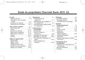 Chevrolet Sonic 2015 Mode d'emploi | Fixfr