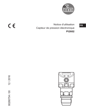 IFM PI2602 Flush pressure sensor Mode d'emploi | Fixfr