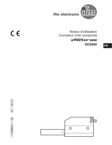 SD5000               | IFM SD5000 Compressed air meter Mode d'emploi | Fixfr