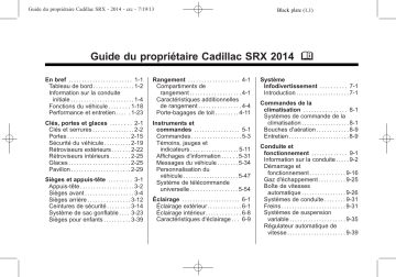 Cadillac SRX 2014 Mode d'emploi | Fixfr