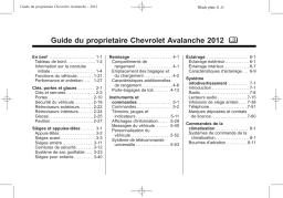 Chevrolet Avalanche 2012 Mode d'emploi