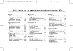 GMC Acadia 2013 Mode d'emploi