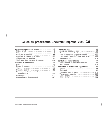 Chevrolet Express 2009 Mode d'emploi | Fixfr