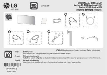 LG 34WQ75C-B Guide d'installation | Fixfr