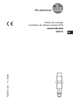 IFM DI601A Compact evaluation unit for speed monitoring Guide d'installation