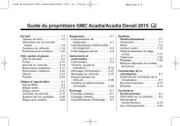 GMC Acadia 2015 Mode d'emploi