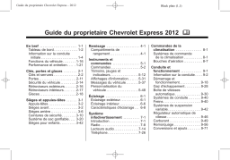 Chevrolet Express 2012 Mode d'emploi