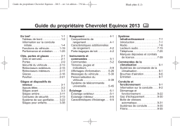 Chevrolet Equinox 2013 Mode d'emploi