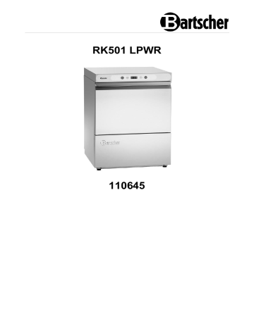 Bartscher 110645 Dishwasher US K500 LPWR K Mode d'emploi | Fixfr