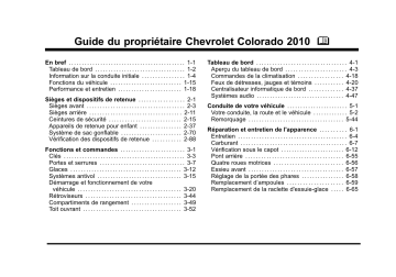 Chevrolet Colorado 2010 Mode d'emploi | Fixfr