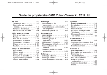 Yukon 2012 | GMC Yukon XL 2012 Mode d'emploi | Fixfr