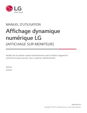 49XS4J-B | LG 55XS4J-B Manuel du propriétaire | Fixfr