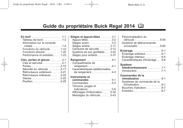 Buick Regal 2014 Mode d'emploi | Fixfr